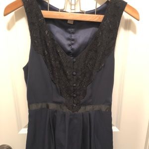 Forever 21 Sexy navy with black lace mini dress.